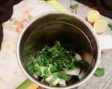 A picture of step 1 of Cucumber mint cooler.
