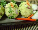 A picture of step 1 of Aloo Bhate (Mashed Potato).