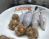 รูปขั้นตอนการทำที่ 4 ของ ปลาหมึกยัดไส้ตุ๋นเห็ดหอม