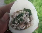 A picture of step 4 of Stuffed Eggs with mushroom And cherry tomatoes.