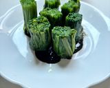 A picture of step 8 of Blanched Water Spinach with Black Sesame Sauce (Vegan).