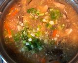 A picture of step 4 of Hot and Sour Soup with Tofu.