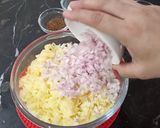 A picture of step 1 of Aloo Chaap.