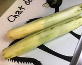 Une image de l'étape 1 de Concombres à la crème,jambon blanc,tomates séchées et basilic frais.