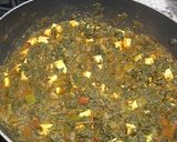 A picture of step 2 of Palak paneer.