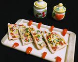 A picture of step 6 of Capsicum and Sweet Corn Toast.