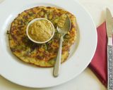 A picture of step 6 of Green nashta/pancakes-vegetable pancake.