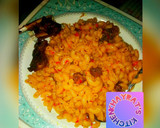 A picture of step 7 of Jollof macaroni with beef.