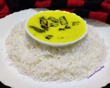 A picture of step 7 of Bhindi kadi and chawal.