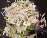 A picture of step 2 of Indian style Mix veg fried rice from leftover rice.