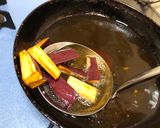 A picture of step 3 of Soy sauce and Honey Fried Sweet Potato.