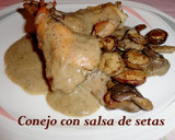 Foto del paso 9 de la receta: Conejo al horno con salsa de setas