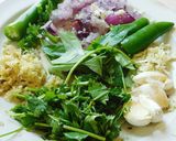 A picture of step 2 of Rice with coconut and radish.