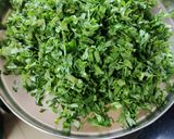 A picture of step 1 of Achari methi Puri with pethe ki sabzi and bathua raita.