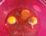 A picture of step 2 of Bacon omelette without cheese.