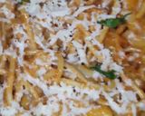 A picture of step 3 of Leftover macaroni spaghetti in tomato creamy sauce.