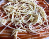 Hình bước làm 3 của món Pizza Bò Bằm Phô Mai Cheddar (Đế Sẵn-Làm Trong Một Nốt Nhạc)