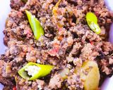A picture of step 5 of Palak Qeema.