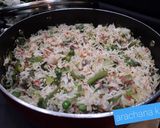 A picture of step 5 of Mix veg fried rice.