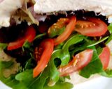 A picture of step 2 of My Buttermilk coated chicken on Soft Focaccia Bread with Salad.