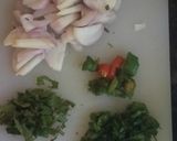 A picture of step 1 of Hari chutney (Green Chutney).
