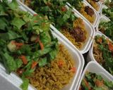 A picture of step 3 of Party jollof rice with hot n spiced chicken and season salad.