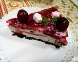 Pas rețetă Cheesecake cu oreo, mentă🌱 și jeleu de cireșe🍒 2 fotografie