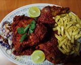 A picture of step 3 of Tandoori bihari whole chicken🐓🧅🌶️.