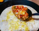 A picture of step 3 of Special Tuna Melt Wrap.