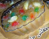 A picture of step 7 of Mughalai halwa.