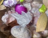 A picture of step 2 of Mutton Yakhni Palau!.