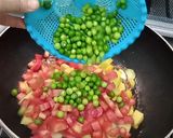 A picture of step 2 of Aloo Matter Ki bhujiya.