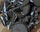 A picture of step 1 of Oreo Cake with Ganache.