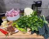 A picture of step 1 of Chermoula Cutlets, Cabbage and Couscous.