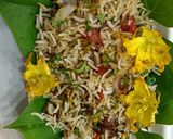 A picture of step 7 of Pumpkin Flowers Fried Rice.