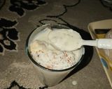 A picture of step 1 of Fura da nono with banana and coconut.
