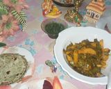 A picture of step 6 of Flat beans and potatoes with chapati.