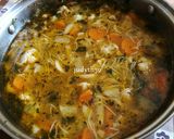 🧡Könnyű, tárkonyos vegyes zöldségleves hús, habarás, rántás nélkül - Jucus módra🧡 recept fázis 5 fotója