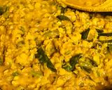 A picture of step 4 of Dal Masoor with capsicum.