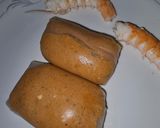 Foto del paso 10 de la receta: Saquitos de papel de arroz relleno de dorada y gambitas rojas