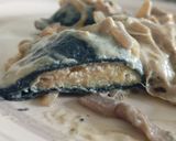 Foto del paso 9 de la receta: Ravioles veganos de tofu, boniato y nuez con masa de carbón activado