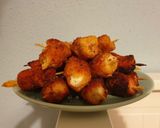 A picture of step 5 of Skewers of Cooked Pork Loin and Manchego Cheese.