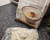 A picture of step 4 of Sham chowder.