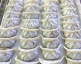 A picture of step 7 of Kuotie - Chinese Indonesian pan fried dumplings.