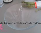 Foto del paso 2 de la receta Cazuelitas de trigueros y huevo de codorniz