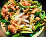 รูปขั้นตอนการทำที่ 4 ของ ผัดเผ็ดไก่สะตอ