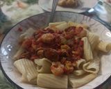 Φωτογραφία βήματος 4 της συνταγής Rigatoni με μύδια και γαρίδες!!