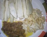 A picture of step 6 of Fried yam, shredded beef and scrambled eggs.
