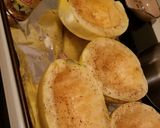 A picture of step 1 of Spaghetti Squash Breakfast Boats.