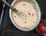 A picture of step 3 of Christmas special vanilla tutti fruti cup cakes.